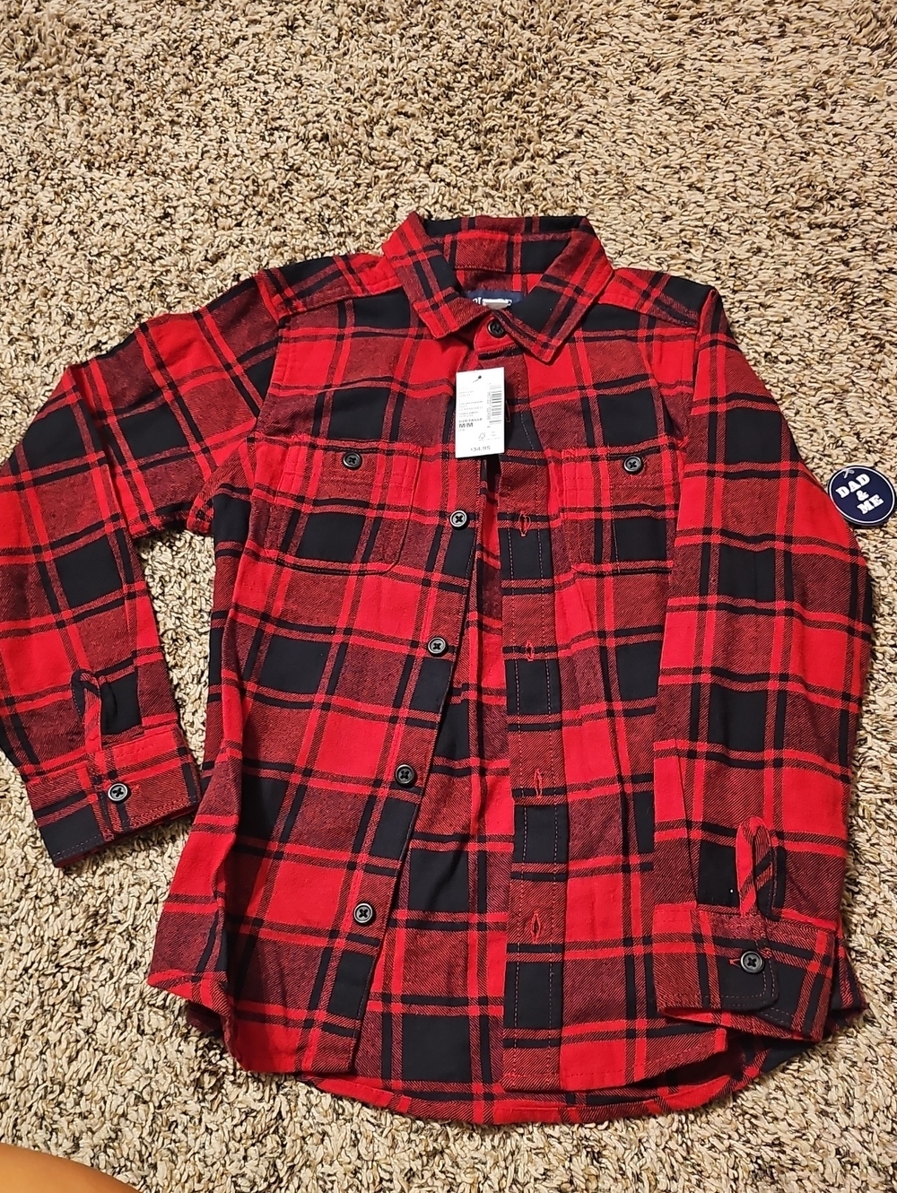 The Children's Place Red and Black Plaid Button-Down Shirt